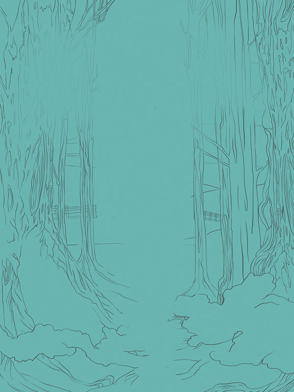 PS绘制主角走出森林的梦幻风格插画教程