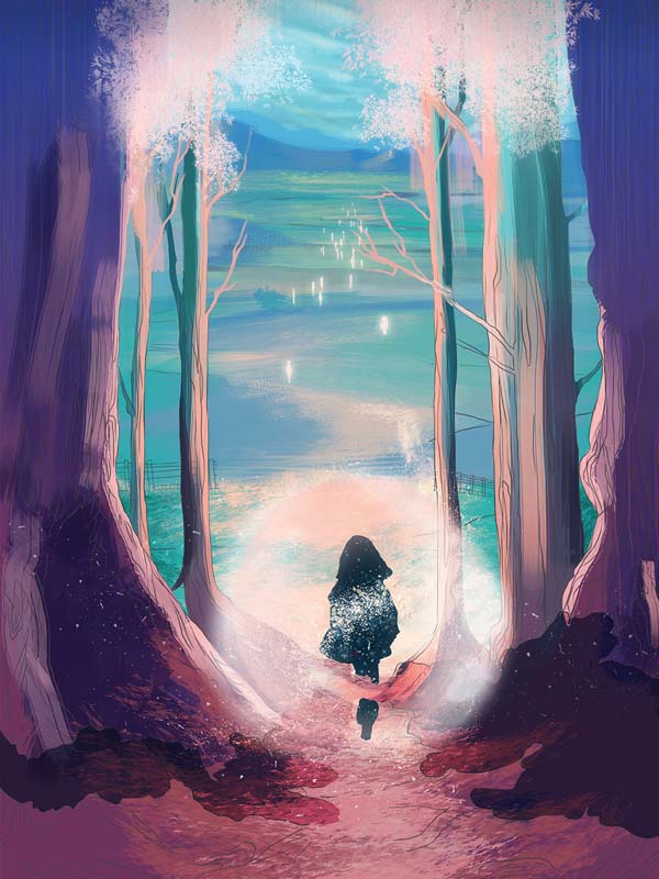 PS绘制主角走出森林的梦幻风格插画教程