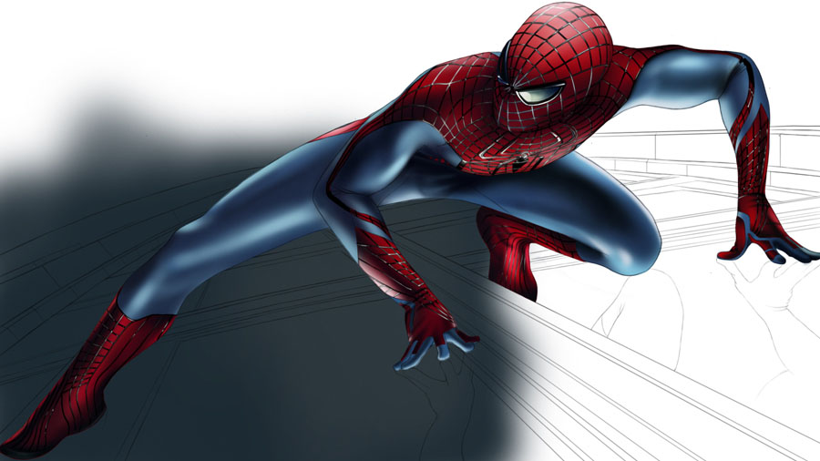 如何用PS绘制逼真的蜘蛛侠?用PS手绘逼真炫酷的蜘蛛侠教程