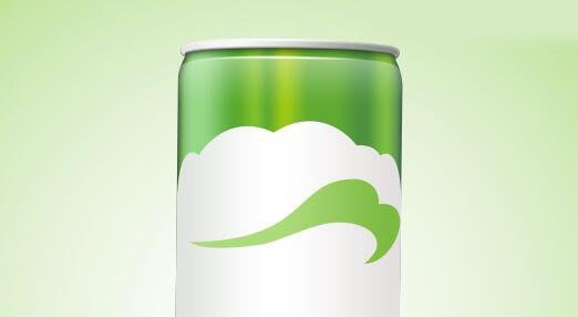 PS鼠绘 教你绘制一个逼真的绿色易拉罐饮料的图片