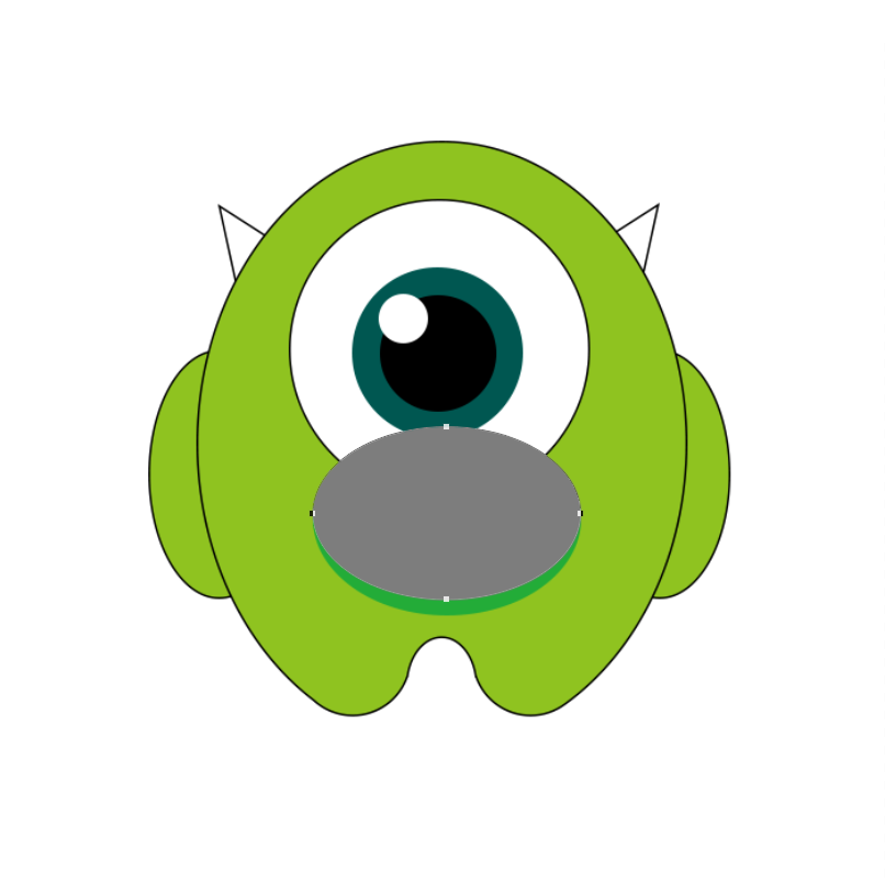 PS鼠绘 教你绘制一个绿色独眼卡通小怪兽