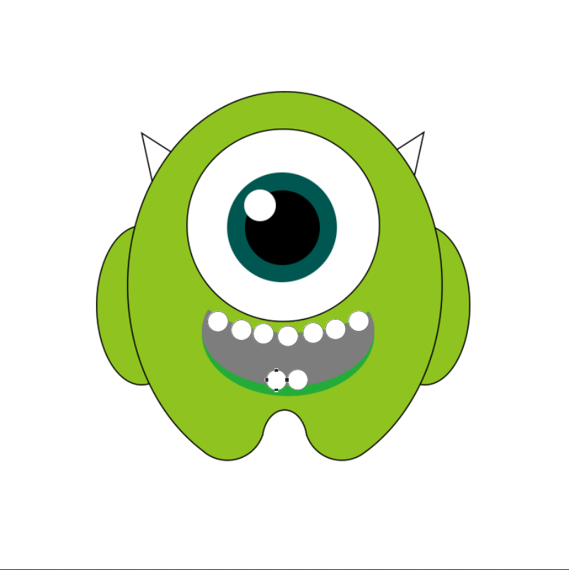 PS鼠绘 教你绘制一个绿色独眼卡通小怪兽