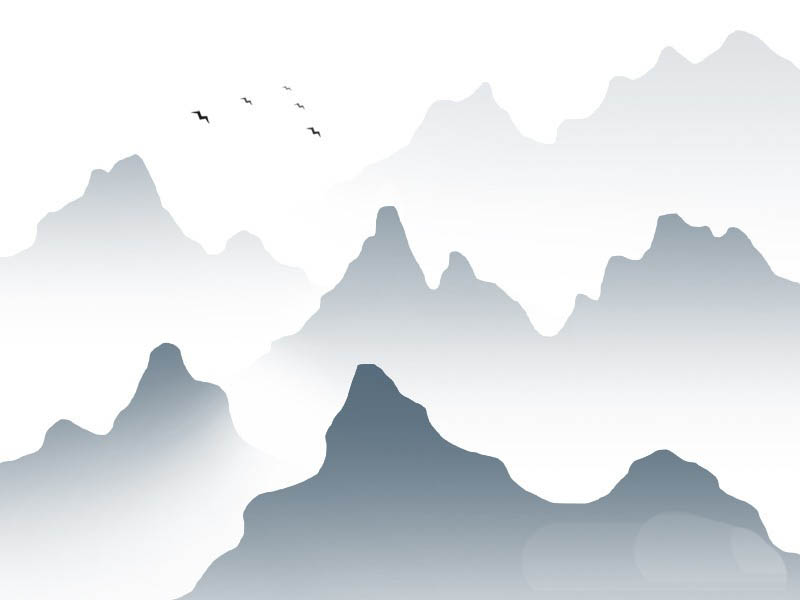 PS怎么手绘一幅层叠的山脉插画? ps山峰风景图的画法