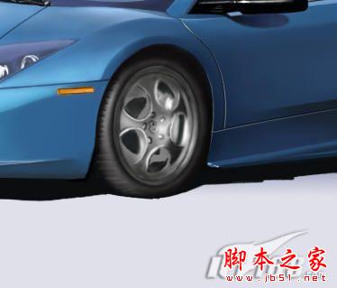 Photoshop手绘制作蓝色兰博基尼跑车