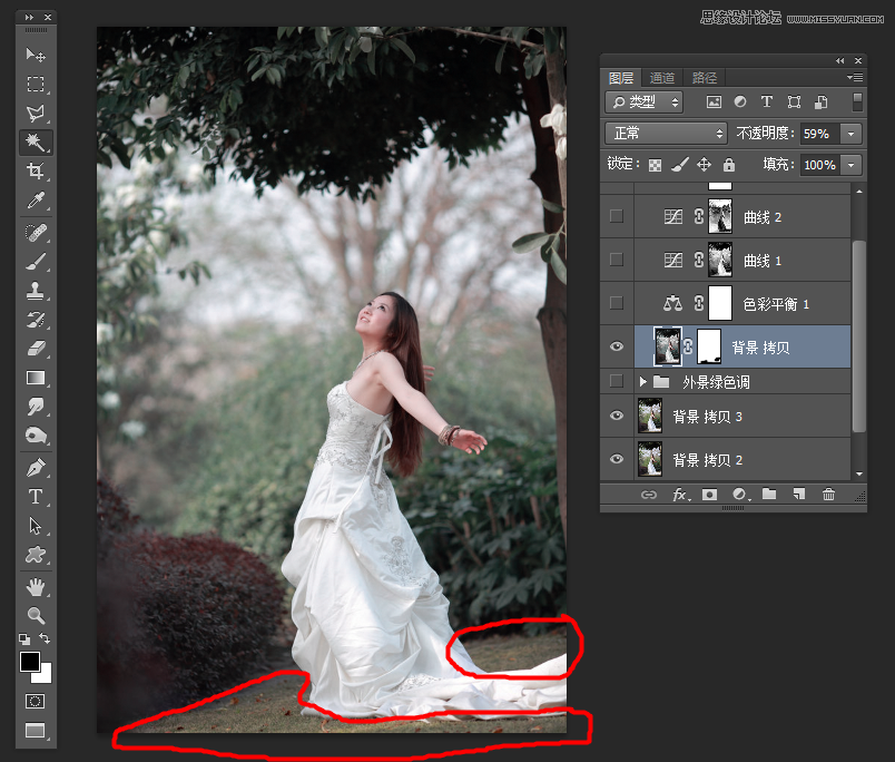 Photoshop调出外景婚纱照怀旧复古效果图