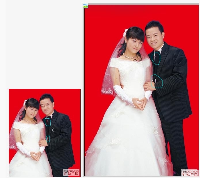 Photoshop简单背景的婚纱照抠图教程