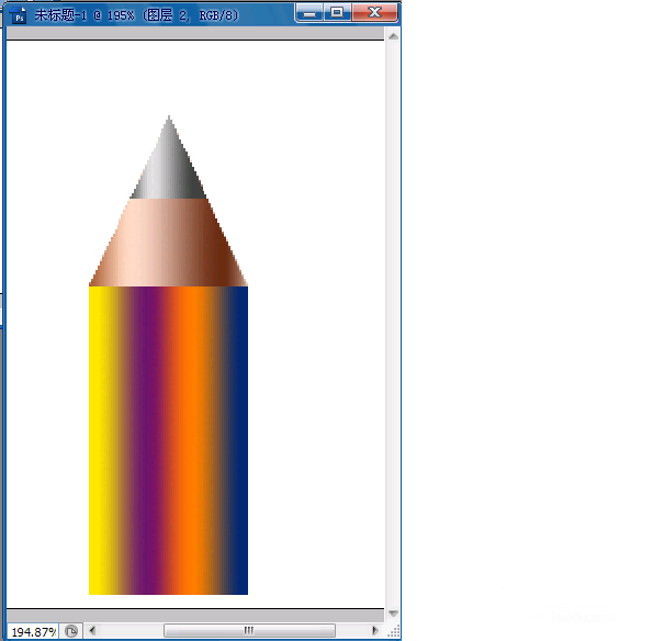 ps绘制一支彩色铅笔