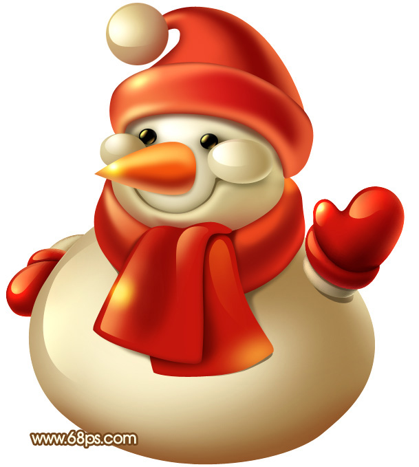 Photoshop鼠绘出非常可爱的3D圣诞雪人效果