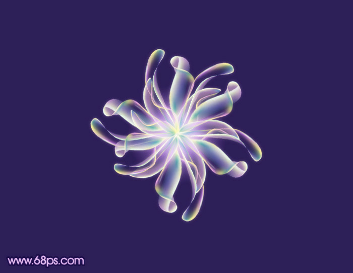 Photoshop变形工具打造漂亮的彩带花朵