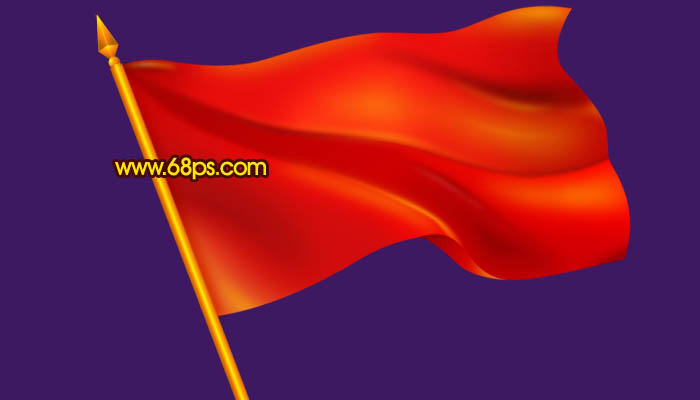 Photoshop打造迎风飘扬的红色党旗