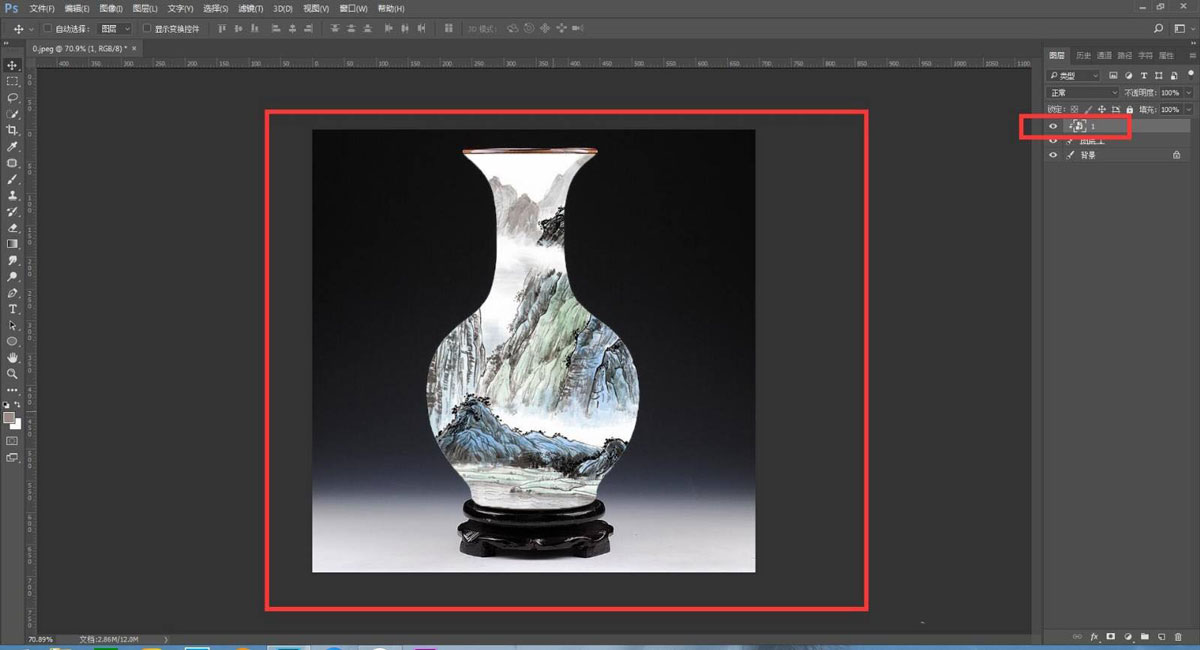 ps怎么给花瓶贴图? ps合成逼真的古代陶瓷花瓶图案的技巧