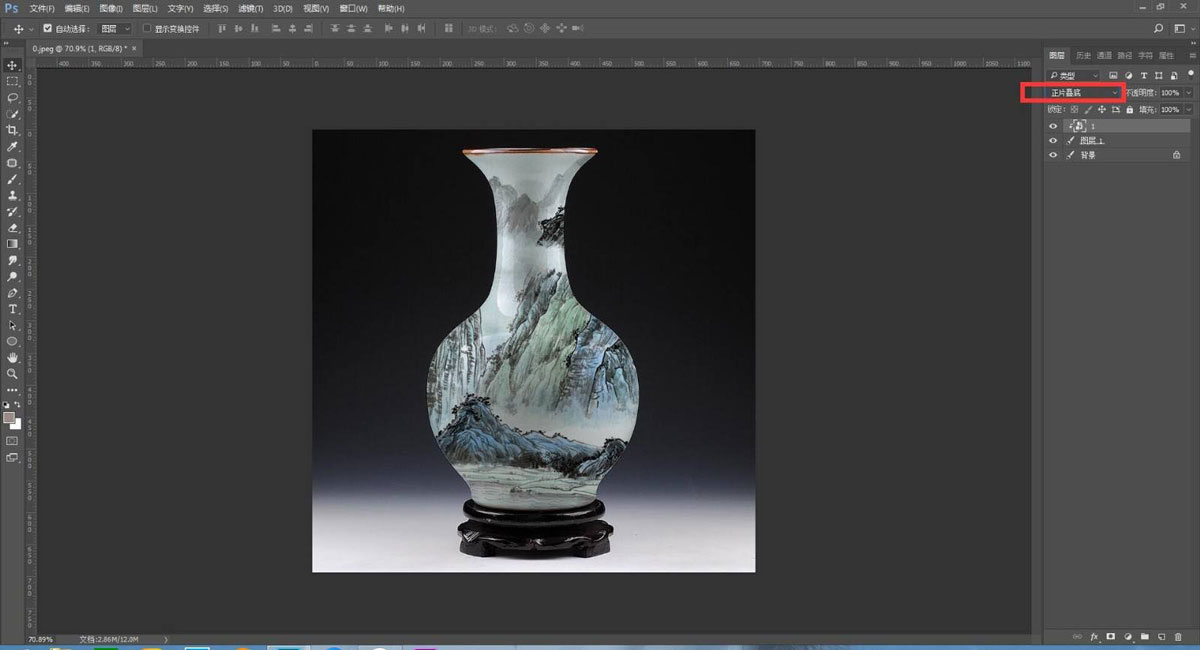 ps怎么给花瓶贴图? ps合成逼真的古代陶瓷花瓶图案的技巧
