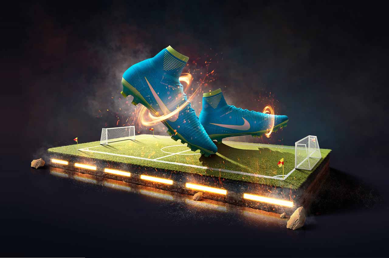 PS怎样合成超酷的足球鞋海报呢?PS合成足球鞋海报教程